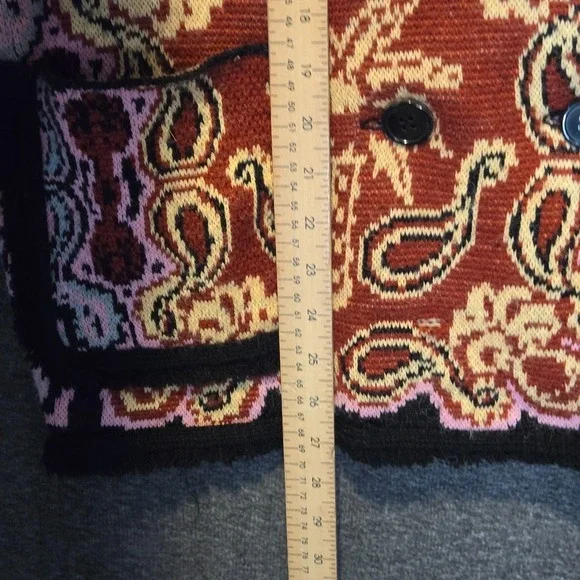 Farm Rio Women's Black Sweet Mermaids Knit Wool Jacket Size XS - Picture 6 of 9